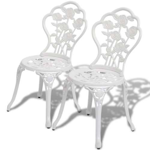 Bistro stolice 2 kom lijevani aluminijum bijeli Cijena