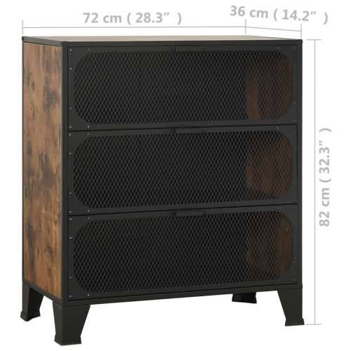Ormarić za pohranu rustično smeđi 72 x 36 x 82 cm metal i MDF - rustikalnosmeđa 1 Cijena