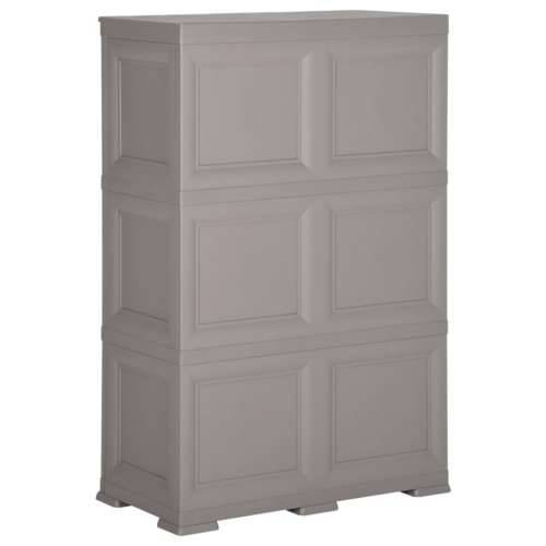 Plastični ormarić 79 x 43 x 125 cm drveni dizajn sivi Siva 79 x 43 x 125 cm 1 Cijena