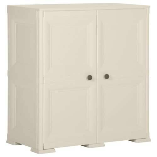 Plastični ormarić 79 x 43 x 85,5 cm izgled drva boja vanilije - Krema 79 x 43 x 85.5 cm 1 Cijena