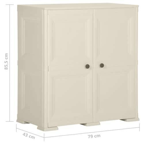 Plastični ormarić 79 x 43 x 85,5 cm izgled drva boja vanilije - Krema 79 x 43 x 85.5 cm 1 Cijena