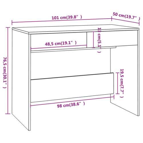 Radni stol bijeli 101x50x76,5 cm od konstruiranog drva - Bijela Cijena
