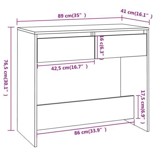 Konzolni stol boja hrasta sonome 89 x 41 x 76,5 cm čelični Cijena