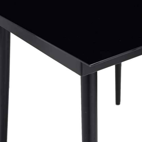Vrtni blagovaonski stol crni 80 x 80 x 74 cm od čelika i stakla Cijena