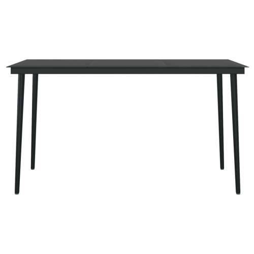 Vrtni blagovaonski stol crni 140x70x74 cm od čelika i stakla Cijena