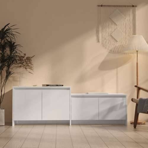 TV ormarić sjajni bijeli 146,5 x 35 x 50 cm konstruirano drvo - Visoko sjajno bijela 1 Cijena