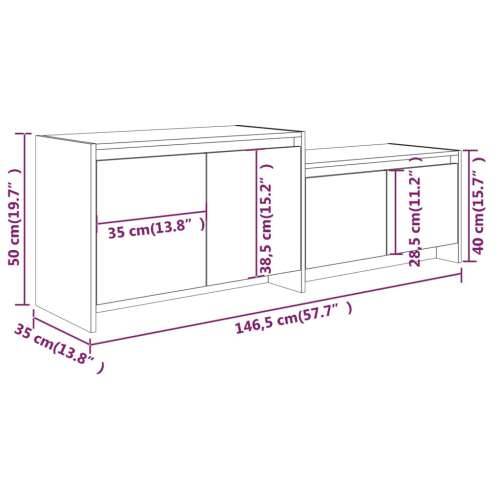 TV ormarić sjajni bijeli 146,5 x 35 x 50 cm konstruirano drvo - Visoko sjajno bijela 1 Cijena