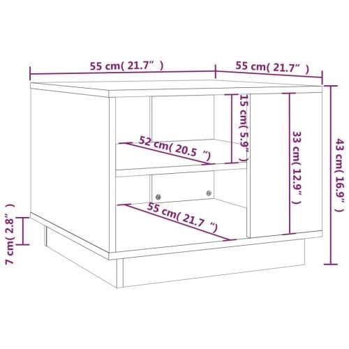 Stolić za kavu bijeli 55 x 55 x 43 cm od konstruiranog drva - Bijela 55 x 55 x 43 cm 1 Cijena