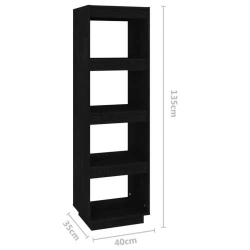 Ormarić za knjige / pregrada crni 40x35x135 cm od borovine - Crna 1 135 cm 40 cm Cijena