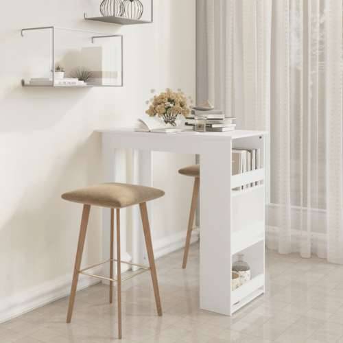 Barski stol sa stalkom za pohranu bijeli 102x50x103,5cm iverica
