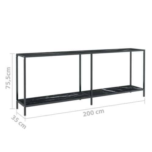 Konzolni stol crni 200 x 35 x 75,5 cm od kaljenog stakla - Crna mramorna 1 200 cm Cijena