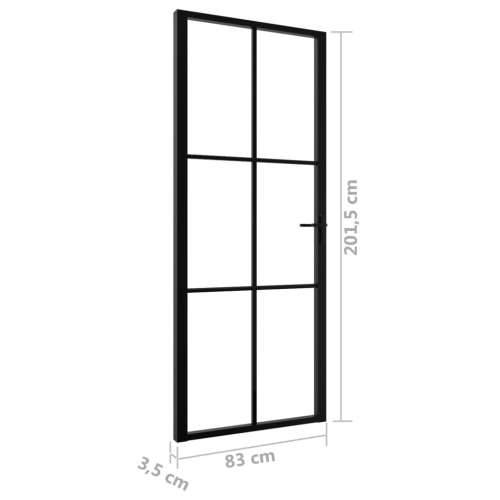 Sobna vrata od stakla ESG i aluminija 83 x 201,5 cm crna Cijena