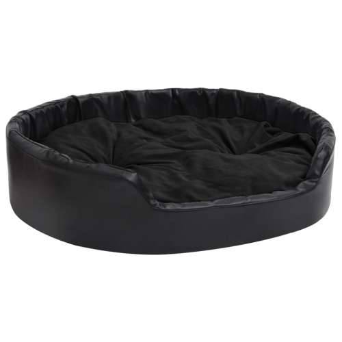 Krevet za pse crni 99 x 89 x 21 cm od pliša i umjetne kože Cijena
