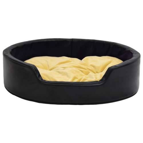 Krevet za pse crno-žuti 99 x 89 x 21 cm od pliša i umjetne kože - Žuta 99 x 89 x 21 cm Cijena