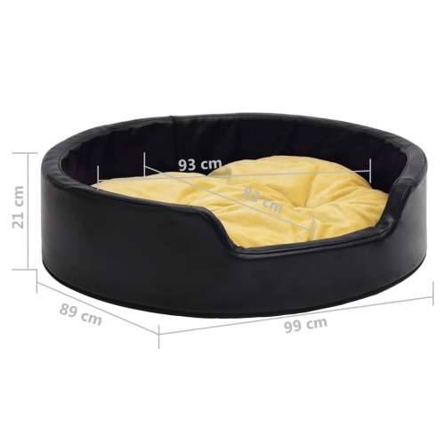 Krevet za pse crno-žuti 99 x 89 x 21 cm od pliša i umjetne kože - Žuta 99 x 89 x 21 cm Cijena