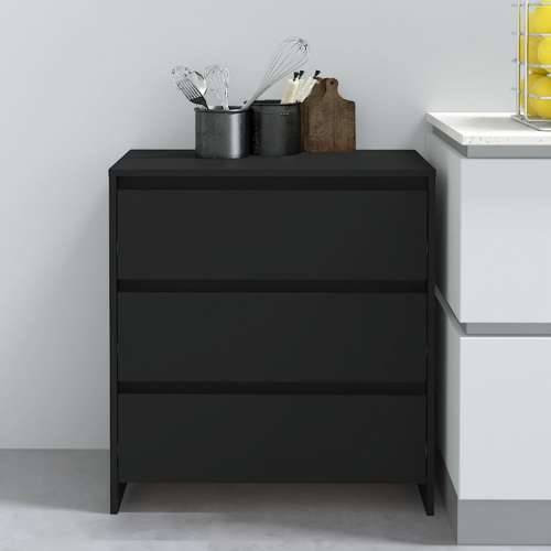 Komoda crna 70 x 41 x 75 cm od konstruiranog drva - Crna 1 Cijena