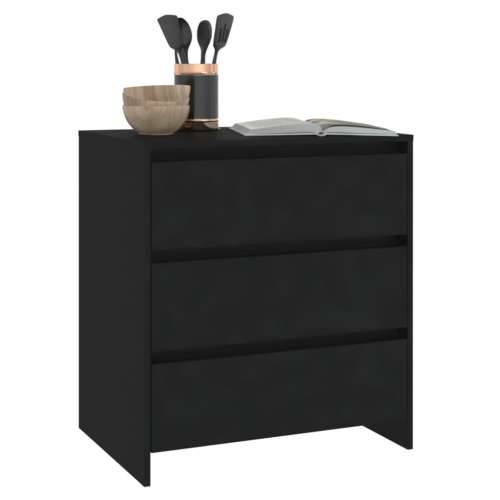 Komoda crna 70 x 41 x 75 cm od konstruiranog drva - Crna 1 Cijena