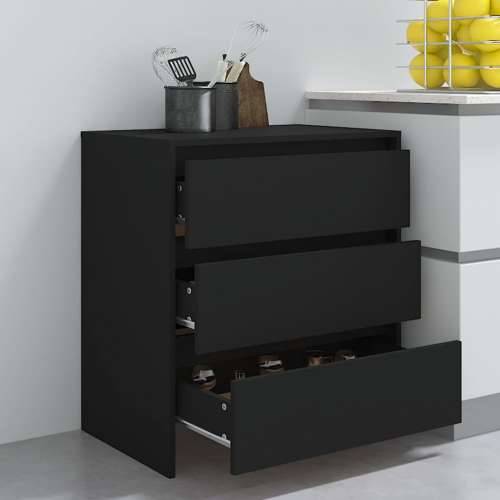 Komoda crna 70 x 41 x 75 cm od konstruiranog drva - Crna 1 Cijena