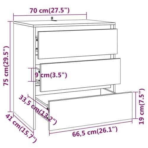 Komoda boja hrasta sonome 70x41x75 cm od konstruiranog drva - sonoma hrast 1 Cijena
