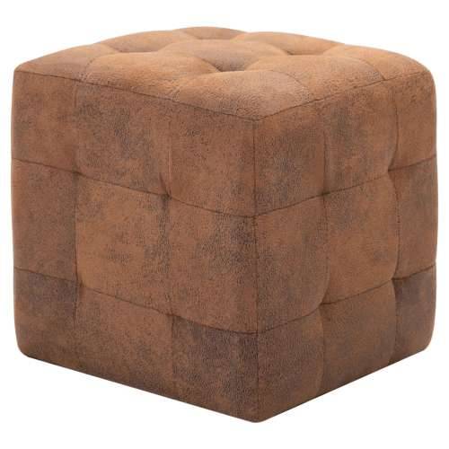 Noćni ormarići 2 kom smeđi 30 x 30 x 30 cm umjetna brušena koža - Smeđa 2 Cijena