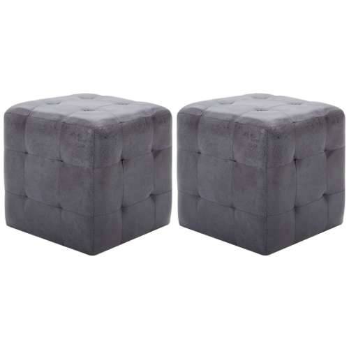 Noćni ormarići 2 kom sivi 30 x 30 x 30 cm umjetna brušena koža - Siva 2 Cijena