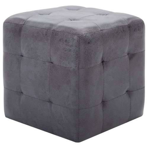 Noćni ormarići 2 kom sivi 30 x 30 x 30 cm umjetna brušena koža - Siva 2 Cijena