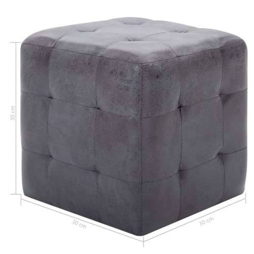 Noćni ormarići 2 kom sivi 30 x 30 x 30 cm umjetna brušena koža - Siva 2 Cijena