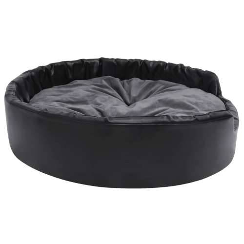 Krevet za pse crni i tamnosivi 99x89x21 cm pliš i umjetna koža Cijena