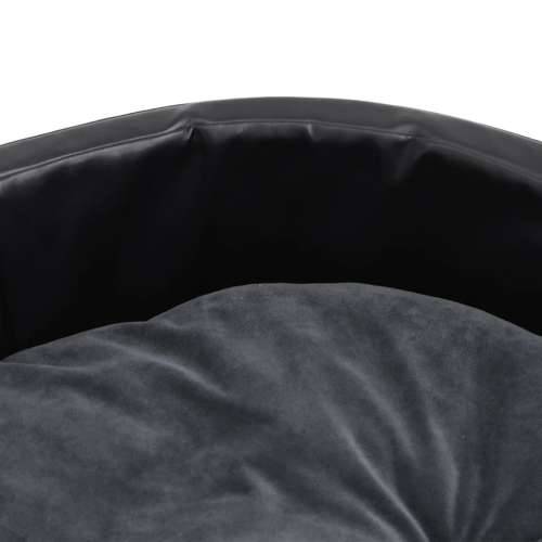 Krevet za pse crni i tamnosivi 99x89x21 cm pliš i umjetna koža Cijena