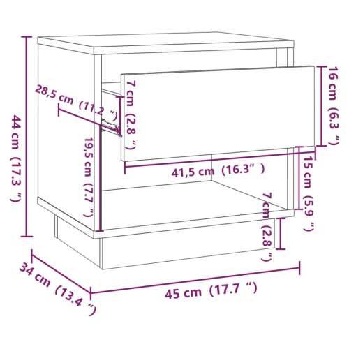 Noćni ormarići 2 kom boja hrasta 45x34x44 cm konstruirano drvo - Sivi hrast sonoma 2 Cijena