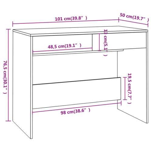Radni stol boja hrasta sonome 101x50x76,5 cm konstruirano drvo Cijena