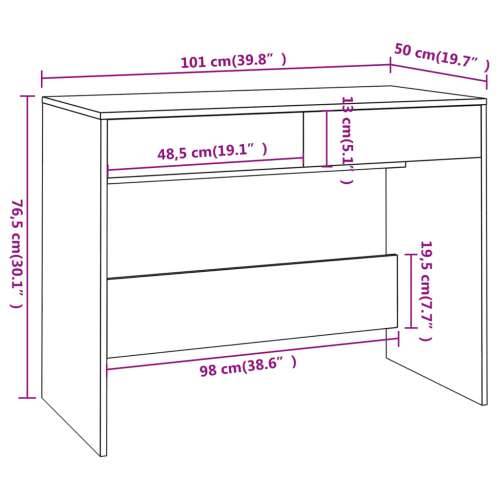 Radni stol boja smeđeg hrasta 101x50x76,5 cm konstruirano drvo - Smeđi hrast Cijena