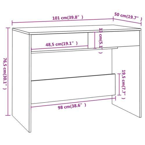 Radni stol boja smeđeg hrasta 101 x 50 x 76,5 cm od iverice Cijena