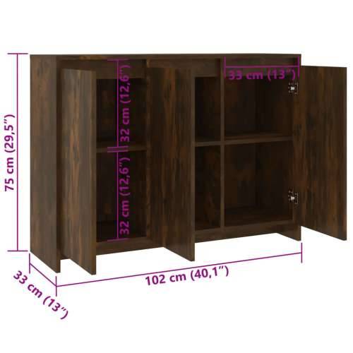 Komoda boja dimljenog hrasta 102x33x75 cm od konstruiranog drva - Dimljeni hrast 1 Cijena