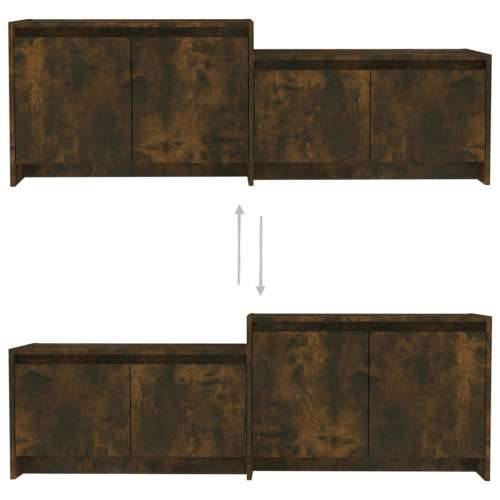 TV ormarić dimljena boja hrasta 146,5x35x50cm konstruirano drvo - Dimljeni hrast 1 Cijena