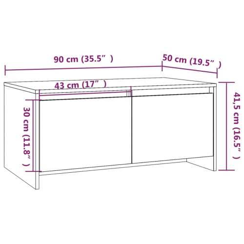Stolić za kavu siva boja hrasta 90x50x41,5 cm konstruirano drvo - Sivi hrast sonoma 1 Cijena