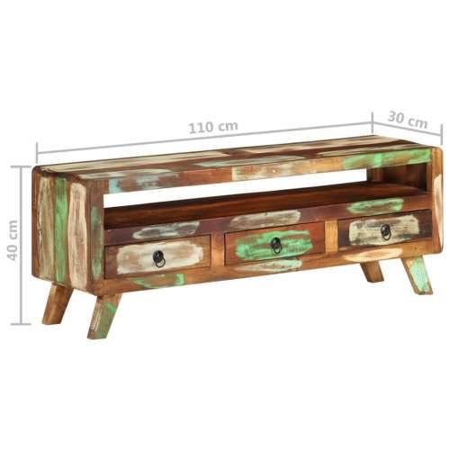 TV ormarić raznobojni 110x30x40 cm od masivnog obnovljenog drva - 1 masivno obnovljeno drvo Cijena