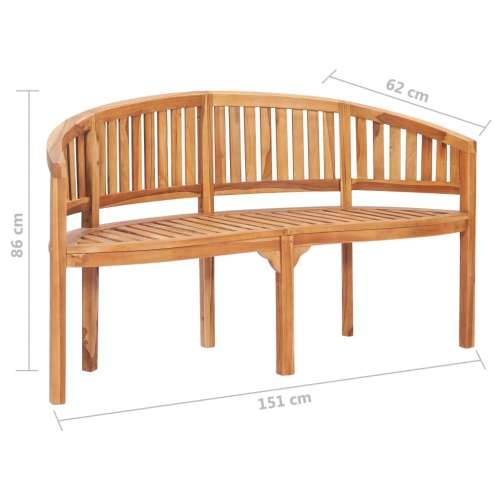 4-dijelna vrtna garnitura u obliku banane od masivne tikovine - 151 x 62 x 86 cm 2x fotelja + klupa + stol 1 Cijena