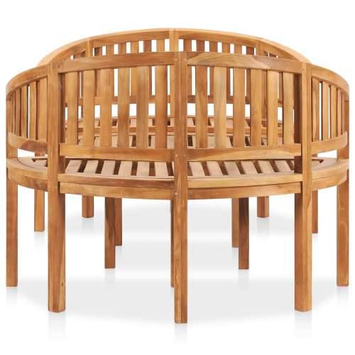 3-dijelna vrtna garnitura u obliku banane od masivne tikovine - 120 x 52 x 86 cm 2x klupa + stol 1 Cijena