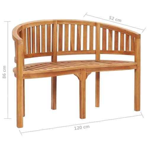 3-dijelna vrtna garnitura u obliku banane od masivne tikovine - 120 x 52 x 86 cm 2x klupa + stol 1 Cijena
