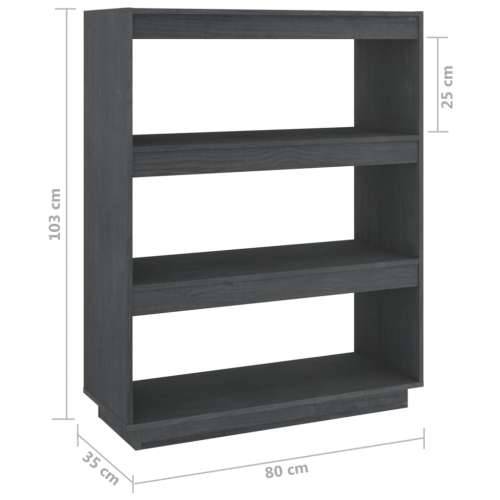 Ormarić za knjige / pregrada sivi 80x35x103 cm od borovine - Siva 1 103 cm 80 cm Cijena