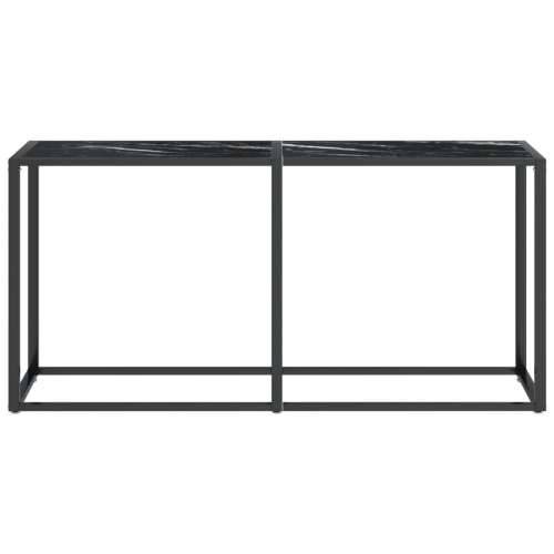 Konzolni stol boja crnog mramora 160x35x75,5 cm kaljeno staklo - Crna mramorna 1 160 cm Cijena