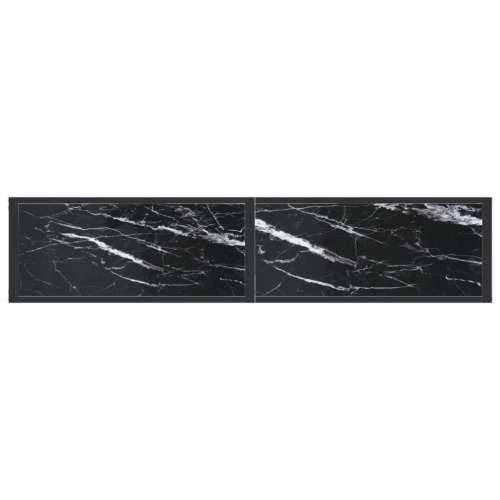 Konzolni stol boja crnog mramora 160x35x75,5 cm kaljeno staklo - Crna mramorna 1 160 cm Cijena
