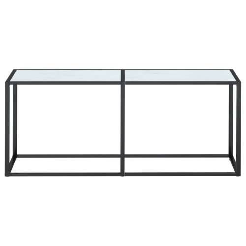Konzolni stol boja bijeli mramor 180x35x75,5 cm kaljeno staklo - Bijela mramorna 1 180 cm Cijena