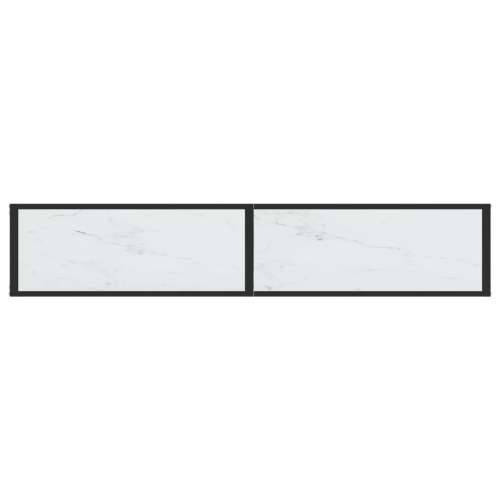 Konzolni stol boja bijeli mramor 180x35x75,5 cm kaljeno staklo - Bijela mramorna 1 180 cm Cijena