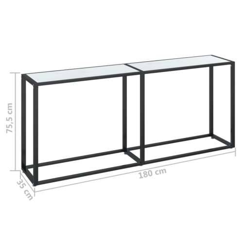 Konzolni stol boja bijeli mramor 180x35x75,5 cm kaljeno staklo - Bijela mramorna 1 180 cm Cijena