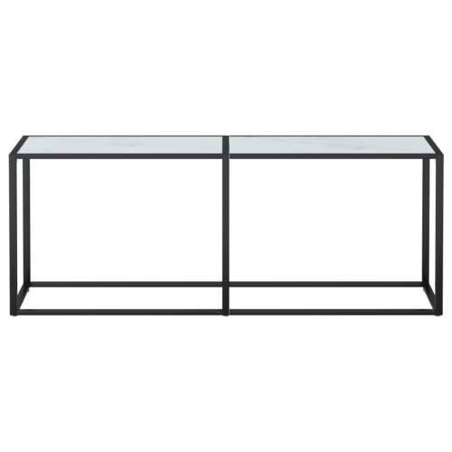 Konzolni stol boja bijeli mramor 200x35x75,5 cm kaljeno staklo - Bijela mramorna 1 200 cm Cijena