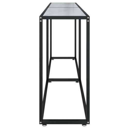 Konzolni stol boja bijeli mramor 200x35x75,5 cm kaljeno staklo - Bijela mramorna 1 200 cm Cijena