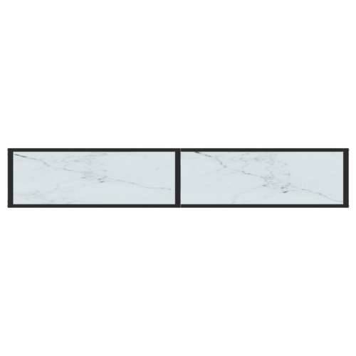Konzolni stol boja bijeli mramor 200x35x75,5 cm kaljeno staklo - Bijela mramorna 1 200 cm Cijena