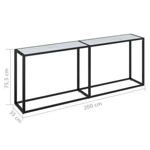 Konzolni stol boja bijeli mramor 200x35x75,5 cm kaljeno staklo - Bijela mramorna 1 200 cm Cijena